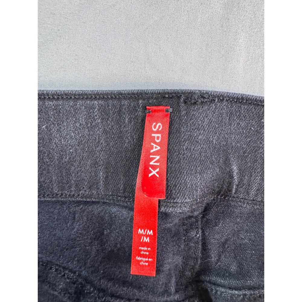 SPANX EveryWear Ankle Skinny Jeans Medium Black High Rise Pull On Shaping 20278R - Picture 3 of 9